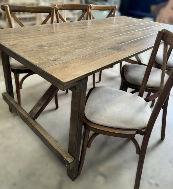 Our brand new 6ft x 3ft Dark Oak rustic trestle table