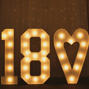 large LED 18 and heart sign