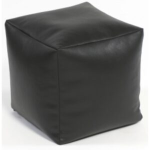 Black Leather Bean Bag perfect for a lounging area
